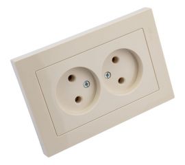 Розетка Schneider Electric AtlasDesign Беж б/з двойная, 16А, в сборе SE ATN000220 