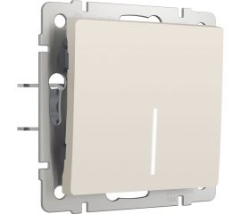 Одноклавишный проходной выключатель WERKELс подсветкой (айвори матовый) a062418 