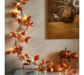 Кленовая гирлянда-ветвь КОСМОС 1,8м, IP65, 3AA батарейки, 6ч таймер, кабель коричневый 80см, KOC_INT-B129 