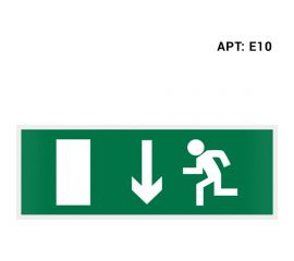 Самоклеящаяся информационная этикетка Wolta "УКАЗАТЕЛЬ ДВЕРИ ЭВАКУАЦИОННОГО ВЫХОДА (ЛЕВОСТОРОННИЙ)" E10 