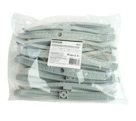 Двусторонний держатель кабеля для прямого монтажа STEKKER ДКД-2, серый (20шт) 49567 