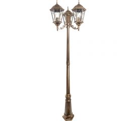 Садово-парковый светильник, столб шестигранный 3*60W E27 230V, черное золото Feron PL158 11326 