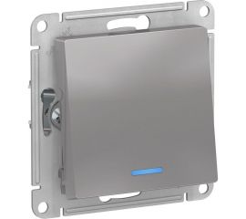 1-клавишный переключатель Schneider Electric AtlasDesign Алюминий с подсветкой, сх.6а SE ATN000363 