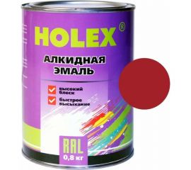 Алкидная автоэмаль Holex 3001 RAL красная, 0.8 кг HAS-380600 