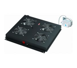 4-х модульный вентилятор DATAREX с механическим термостатом со шнуром питания 18 м вилка shuko черный DR-452411 