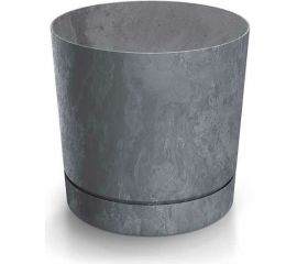 Кашпо с поддоном Prosperplast DPOP150E 425U TUBO P EFFECT диаметр 14.8 см, высота 14.7 см, темно-серое 067434 