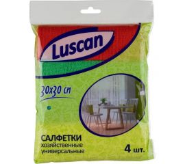 Хозяйственные салфетки Luscan микрофибра 30x30 см 220 гкв.м 4 штуки в упаковке 1604406 