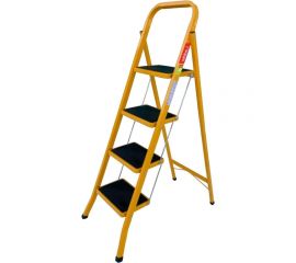 Стальная стремянка LadderBel 4 ступени с антискользящим покрытием, манго STR-ST-4WSRM-OR 