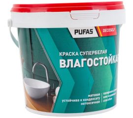 Влагостойкая краска Пуфас белая Decoself мороз. 0,89л1,4кг КВ тов-192625 