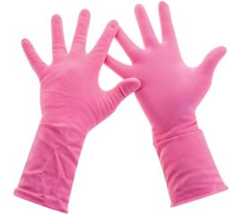 Хозяйственные перчатки PACLAN Practi Comfort латекс, хб напыление, размер M, розовые 407271 606354 