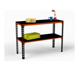 Стол-верстак ООО Металекс 950x1000x600 мм, одна полка, оранжево-чёрный SVOPI951060 