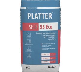 Универсальный наливной пол Dauer platter self 55 eco, быстротвердеющий, 20 кг 31867 