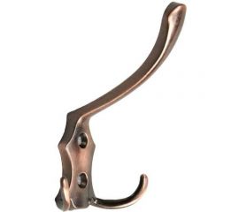 Мебельный крючок ТУНДРА KM301AC, трёхрожковый, цвет медь 1866162 