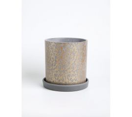 Горшок ООО КОМПОЗИТ Шарм коричневый бронза цилиндр №2. КБ-Ц2-252-0620 