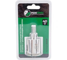 Коронка алмазная с направляющим сверлом по стеклу и керамической плитке 40 мм РЕЗОЛЮКС 64040 