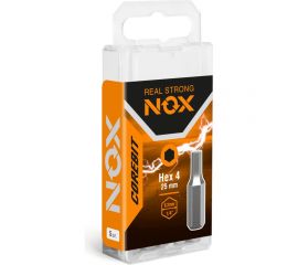 Бита COREBIT Hex4х25 мм, С6.3, 5 шт, бокс NOX 331425-5B 