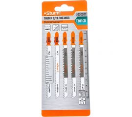Пилки T301CD по дереву и пластику 115 мм, шаг 3 мм, 5 шт. Sturm 5250301 