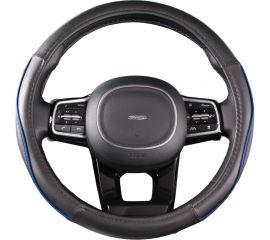 Оплетка SKYWAY Combo-7 M Черно/синяя экокожа S01102301 