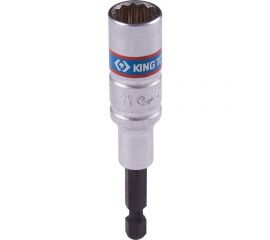 Головка двенадцатигранная 1/4"", 9х80 мм для шуруповерта KING TONY 76B809M 