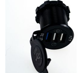 Разъем Usb в авто Pro Legend врезные, 12-24 В, 3USB, круглый, QC3.0+2.4 A+2.4 A PL9374 