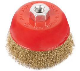 Щетка-крацовка чашечная для УШМ, латунированная витая проволока, 100 мм, М14 Toolberg 2302022 Лк-00003868 