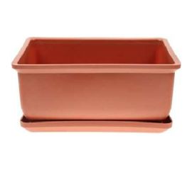 Кашпо с поддоном ФлораПласт Бонсайница 20х14х9 см, терра, 2 л 000920 