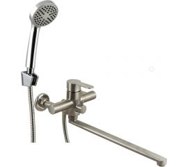 Ванно-душевой смеситель Juguni Luxe одноручный, из нержавеющей стали, с литым изливом, картридж 35 мм 0402.453 