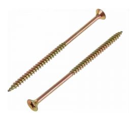 Потайной универсальный шуруп Метизный двор 6,0x100, желтый, 3 шт. 4607173901040 