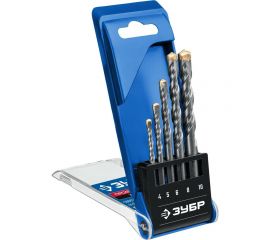 Усиленный набор сверл по бетону ЗУБР Профессионал 5 шт, 4-5-6-8-10 мм, 3-х гранный хвостовик 2916-H5_z01 