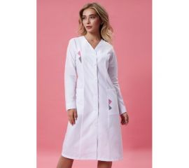 Женский халат Tekca Line Ольга белый/серо-розовый, р.56-58, рост 170-176 2004324814815 