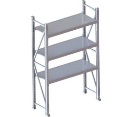 Стеллаж Ирбис Л50 2000x500x1200, 3 яруса, металлические полки X5685893 