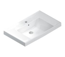 Раковина KERAMA MARAZZI CUBO подвесная\мебельная 80, белая глянцевая CU.wb.80 