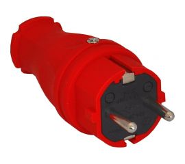 Силовая прямая вилка TP Electric каучук Красный 16A, 240В, IP44 3101-301-1600 