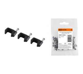 Скоба TDM 7 мм, плоская, пластиковая, черная, 50 шт. SQ0513-0032 