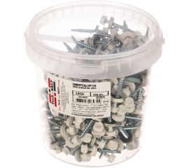 Кровельный саморез Tech-Krep КР сверло 4,8х35 RAL-9003 ярко-белый 250 шт, ведро 127875 