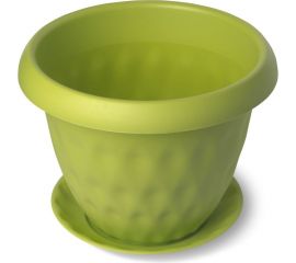 Горшок для растений Martika Розетта 0.9л, диам. 140 мм, с поддоном, зеленый С125ЗЕЛ 