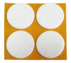 Фетровый самоклеящийся пункт Tech-Krep D20 мм белый (16 шт.) - пакет 109152 