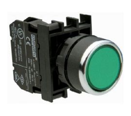 Кнопка с подсветкой-светодиод Emas зеленая B191DY 