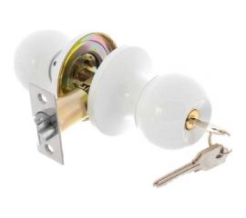 Защелка-ручка Левша NORBEL 607 ET с ключом, белая У4-6843.Б 