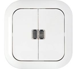 Выключатель Bylectrica 2-клавишная, скрытая установка 10А подсветой, серия ГАРМОНИЯ, белый, С510-233 