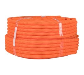 Гибкая гофрированная труба EKF ПНД диаметр 20мм, тяжёлая, с протяжкой, 100м, цвет оранжевый tpnd-20-to 