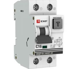 Дифференциальный автомат EKF 2п 16А 30мА АВДТ-63 С DA63-16-30e 