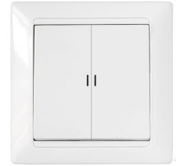 2-клавишный выключаетль Bylectrica скрытой установки с подсветкой, серия СТИЛЬ, белый, С510-815 