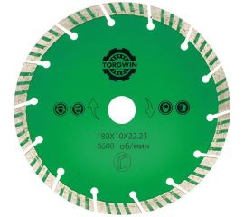 Алмазный диск турбо сегмент 180х10х22.23 мм TORGWIN 106AG-TG18022ТС 