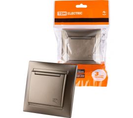 Розетка TDM 2П+З 16А 250В IP44 с крышкой бронза Лама SQ1815-0726 