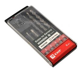 Набор буров по бетону SDS-plus 5/110, 6/110, 6/160, 8/160, 10/160 мм, 2 резца, Master EKF db-h5-2x4 