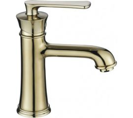 Смеситель для раковины умывальника Haiba латунный с литым изливом, золотистый HB10181-5 