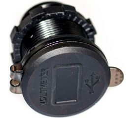 Разъем Usb в авто Pro Legend врезные, 12-24 В, 2USB, круглый QC3.0 + вольтметр PL9370 