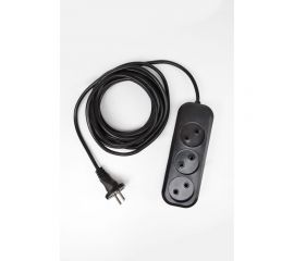Сетевой удлинитель МПП УДЛИНИТЕЛЬ У-3-1,5, 1300 Вт, 6А, 3гнезда, 1,5 м, без заземления, черный, ПВС, 2x0,75 999000000003602 