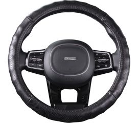 Оплетка SKYWAY Real-4 М, черная, натуральная кожа S01108007 